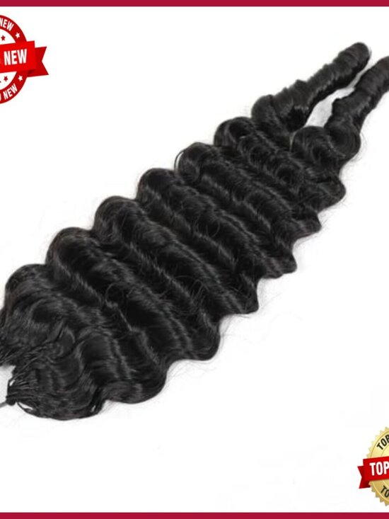 18 Inch Knotless Feather Crochet Human Hair Extensions Deep Wave main image 7
